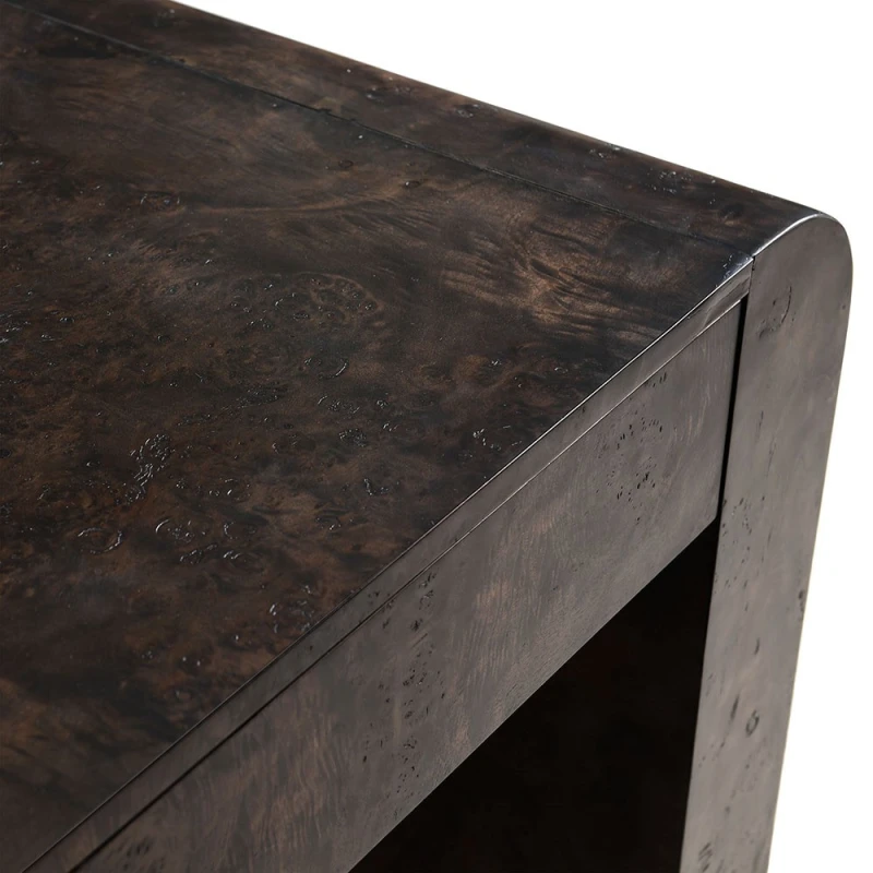 Rounded waterfall edge of Portobello wooden desk