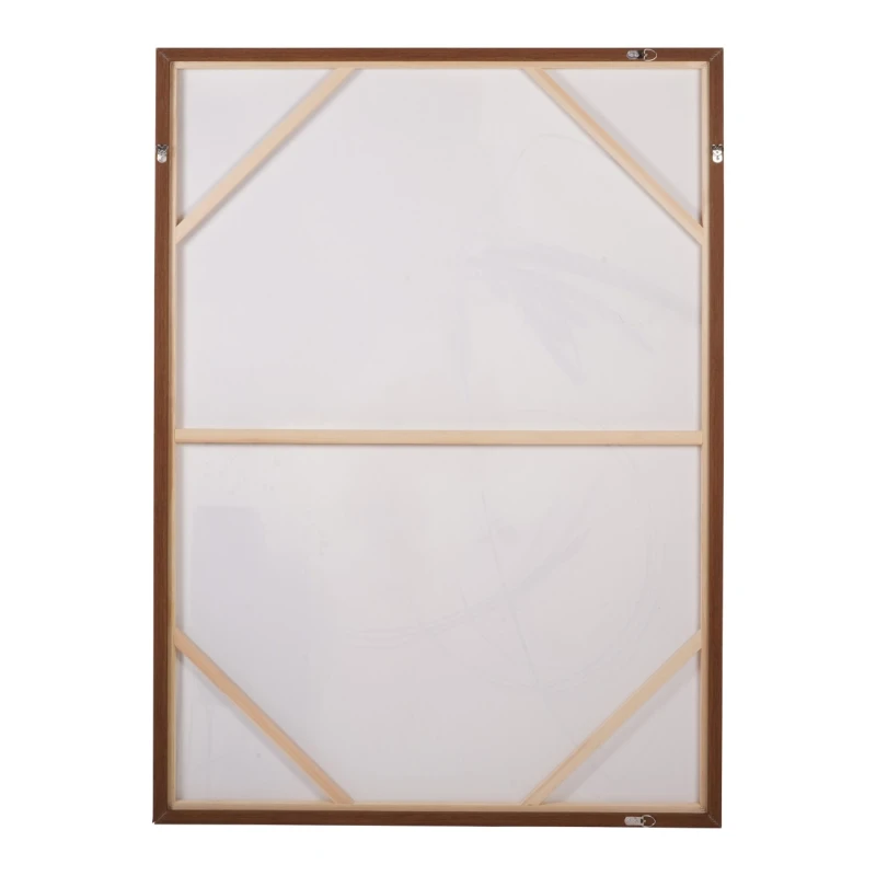 Back of Finsbury canvas wall art showing pine frame and hanging fittings