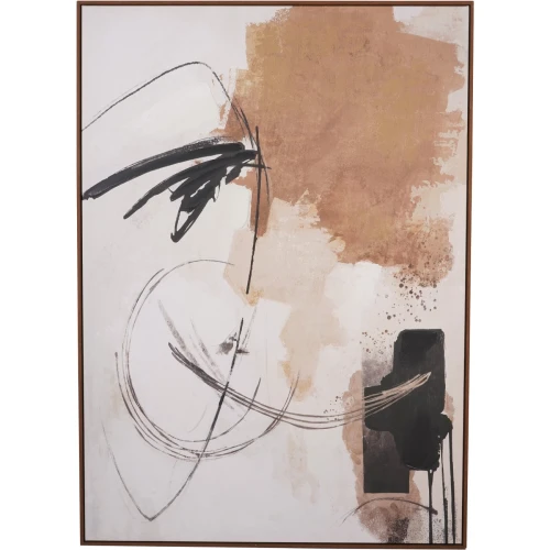 Finsbury Abstract Canvas Wall Art 140 × 100 cm – Neutral, Brown & Black