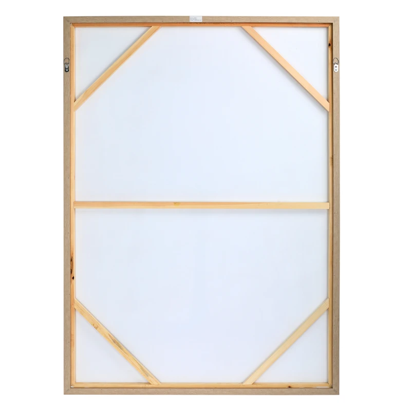 Back of Stillroot wall art showing frame construction and hanging fittings