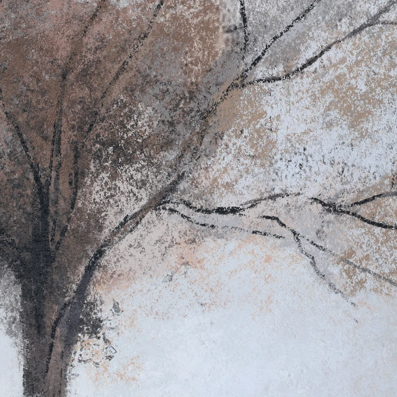 Close-up of the textured tree detail on Stillroot wall art