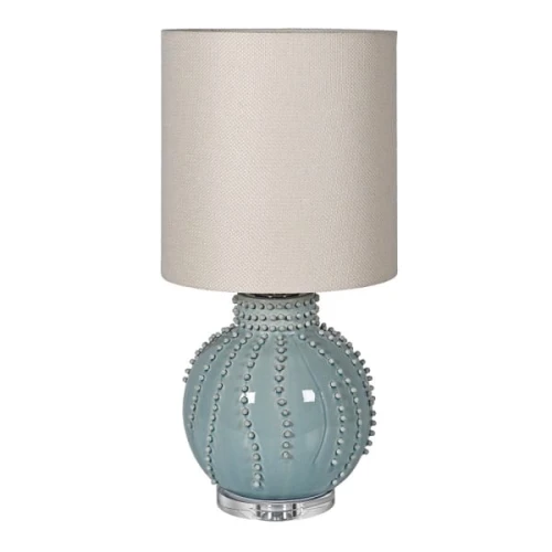Regent Blue Ceramic Table Lamp 73 cm – Linen Shade