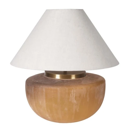 Apsley Large Glass Table Lamp 68 cm – Hand-Etched Glass & Linen Shade