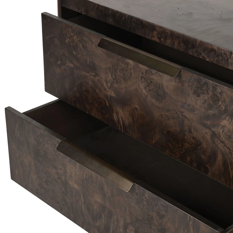 Open storage drawers inside Portobello six drawer sideboard