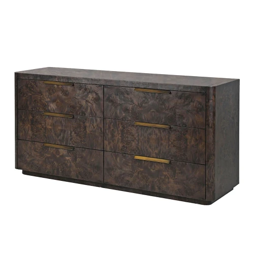 Portobello 6 Drawer Sideboard 173 cm – Dark Burl Veneer