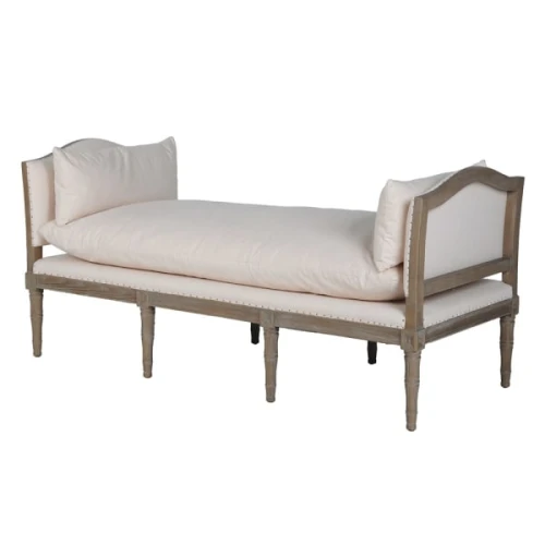 Cooper Upholstered Bedroom Bench 183 cm – Ash Wood & Linen Cotton