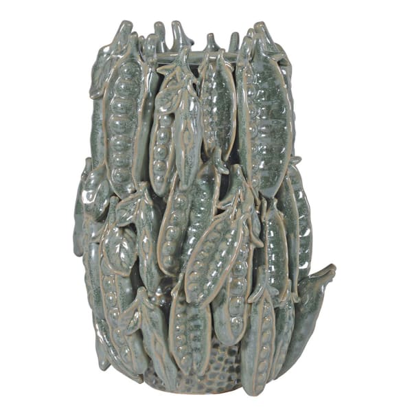 Peas Ceramic Vase 34 cm – Green Decorative Sweet Pea Vase