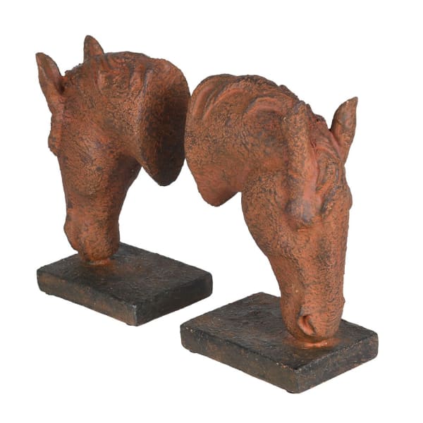 Knightsbridge brown horse head bookends