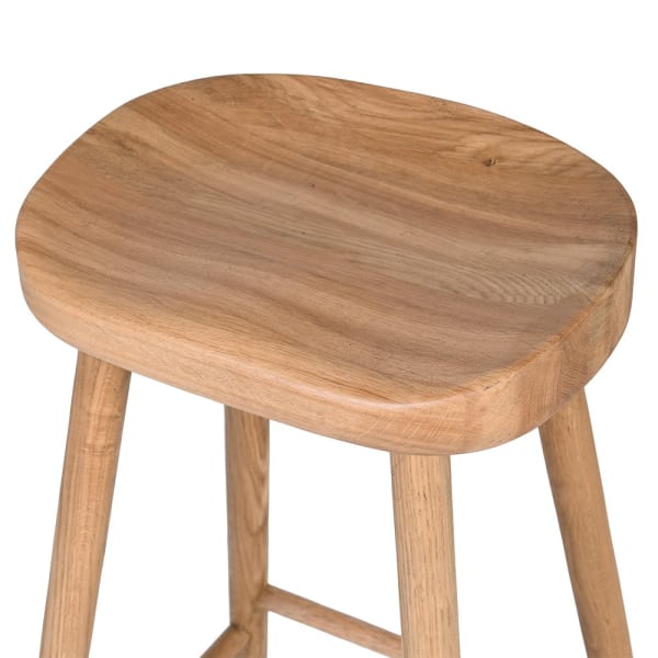 Farmhouse Oak 71 cm Bar Stool in Natural Oak Wood Height Stool