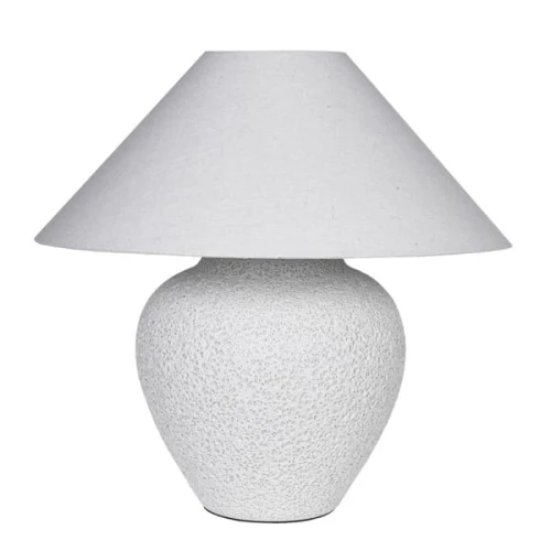 White Camden Ceramic Table Lamp 46 cm with Linen Shade