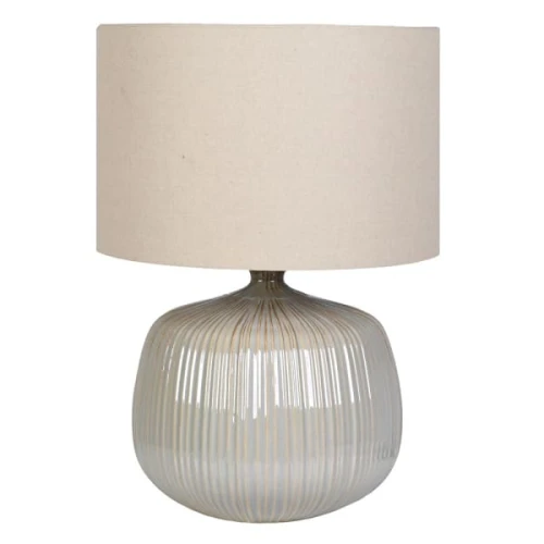 Audrey Large Ceramic Table Lamp 70 cm with Linen Shade