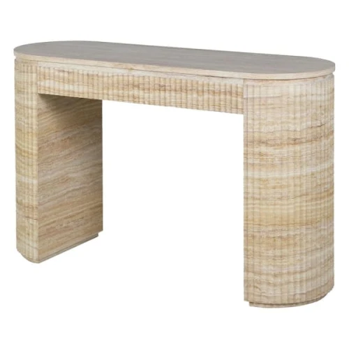 Hampstead Faux Travertine Console Table 120 cm