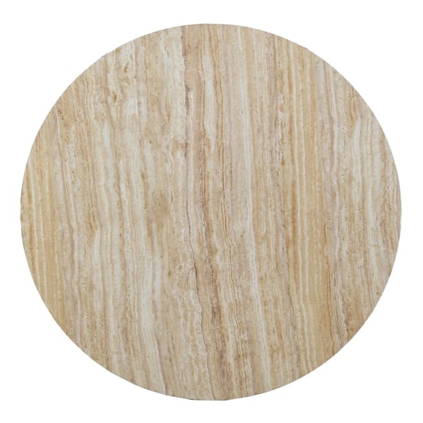 Hampstead 90 cm faux travertine coffee table viewed from above
