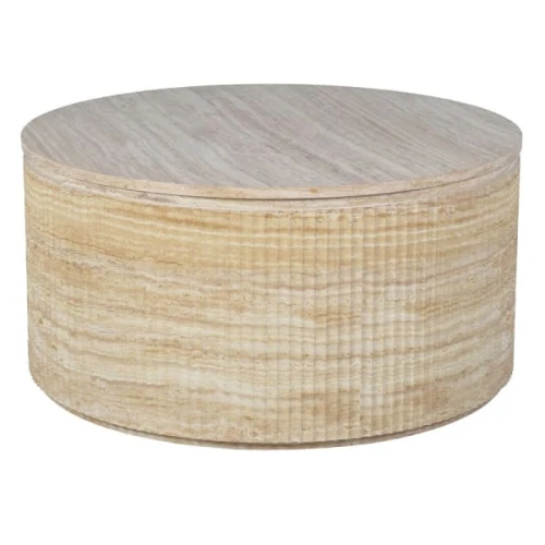 Hampstead Faux Travertine Round Coffee Table 90 cm