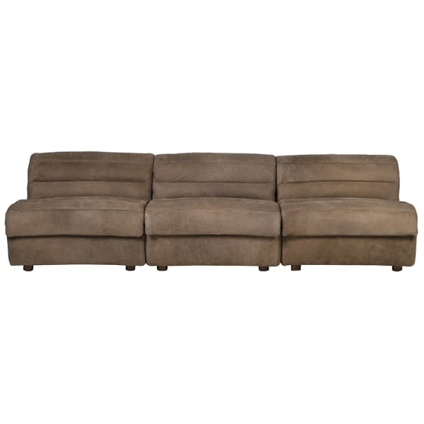 Holland Park brown leather lounge chair showing low rounded profile