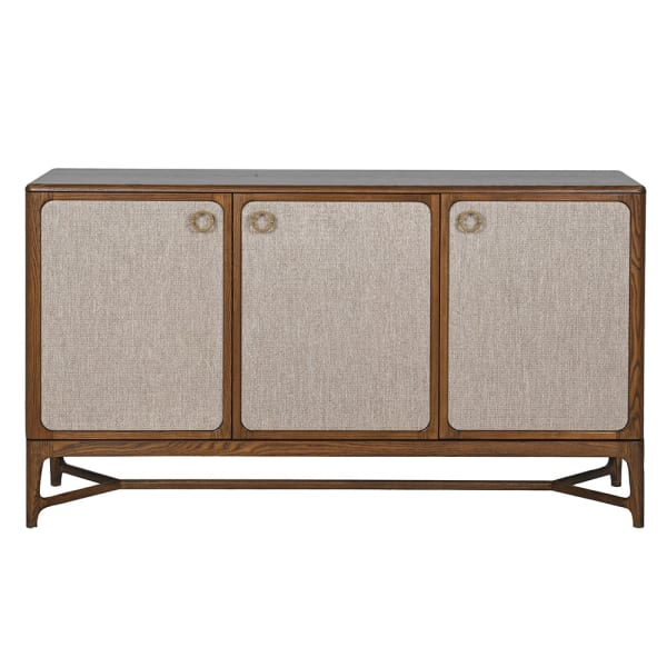 Enford 150 cm wooden sideboard with beige linen fronts