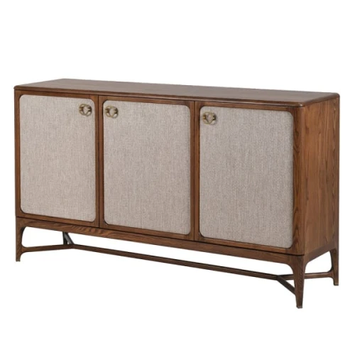 Enford Ash Wood Sideboard 150 cm with Linen Fronts