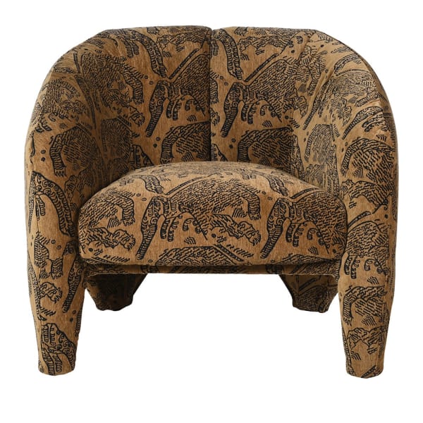 Bloomsbury animal print armchair 90 cm front view
