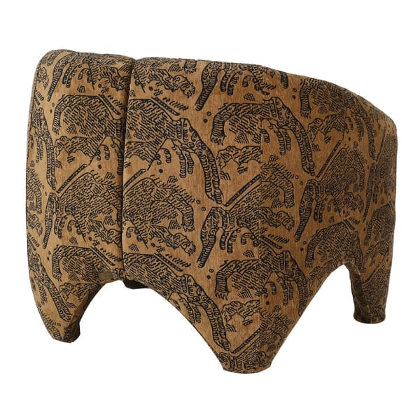 Bloomsbury animal print armchair with fully upholstered curved back
