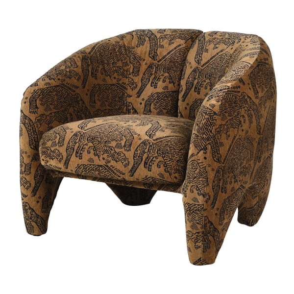 Bloomsbury patterned animal print armchair