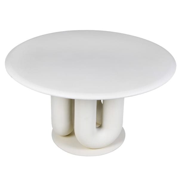 Kew 135 cm round dining table with sculptural central pedestal