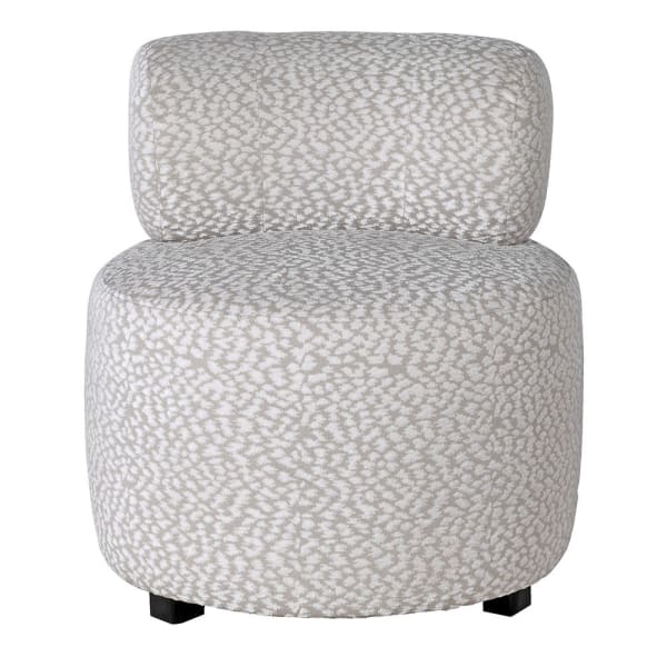 Modern Belgravia upholstered accent chair in grey and cream fabric