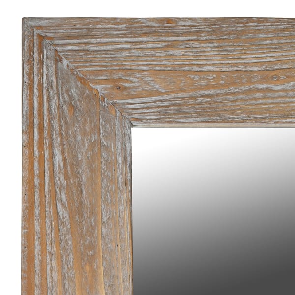 Close-up of recycled fir wood frame on Wilton mirror
