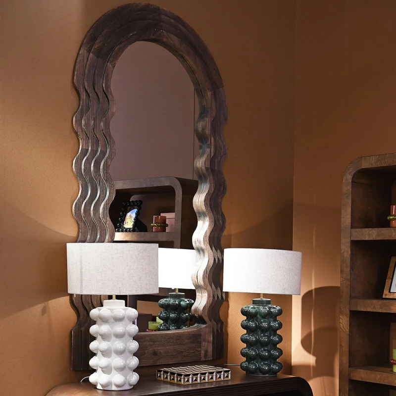 Holland Park large arched wooden mirror in an elegant interior