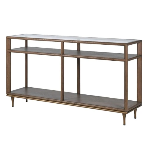 Ashbourne Oak Console Table 160cm with Glass Top