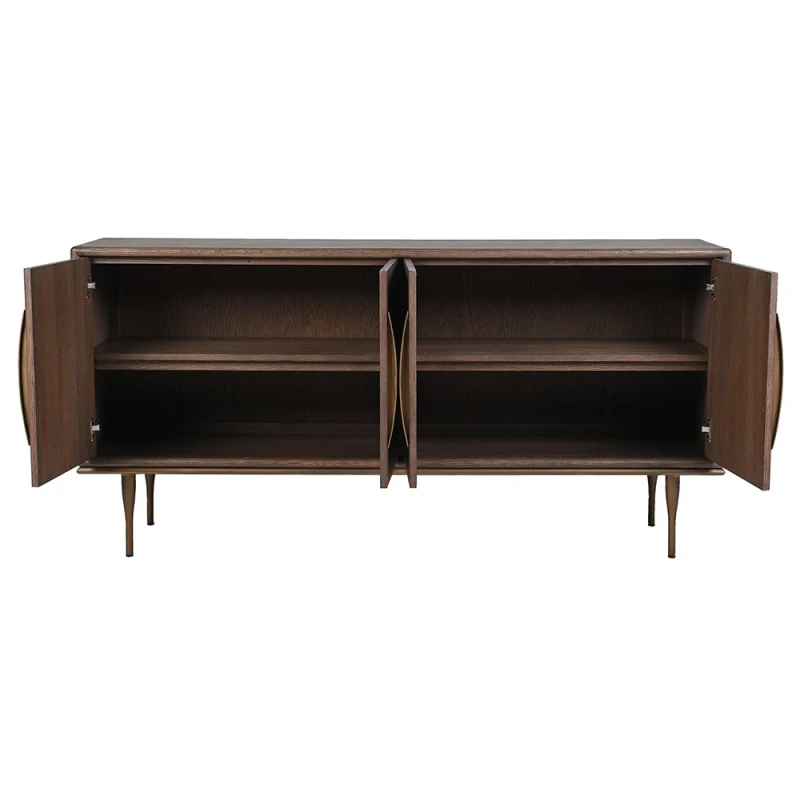 Ashbourne 4 door sideboard with open doors and internal shelving