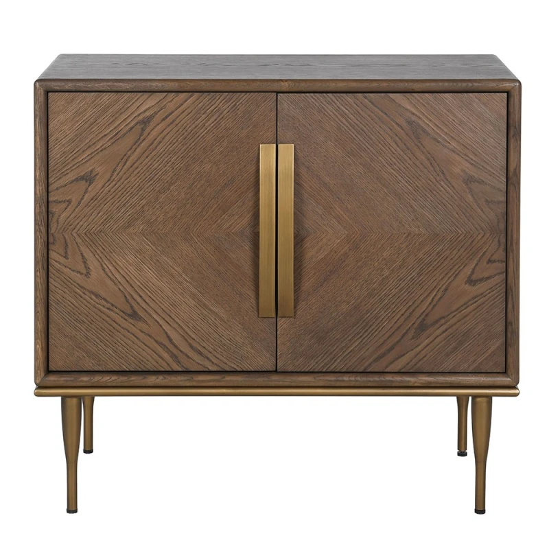 Ashbourne small dark oak 2 door sideboard 93cm front view