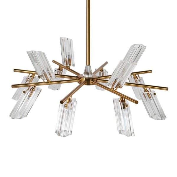 Aurelia gold glass chandelier 80cm with 12 lights