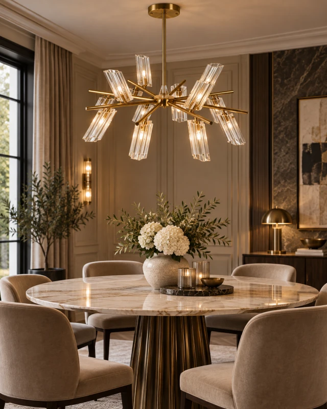Aurelia gold glass chandelier 80cm with 12 lights