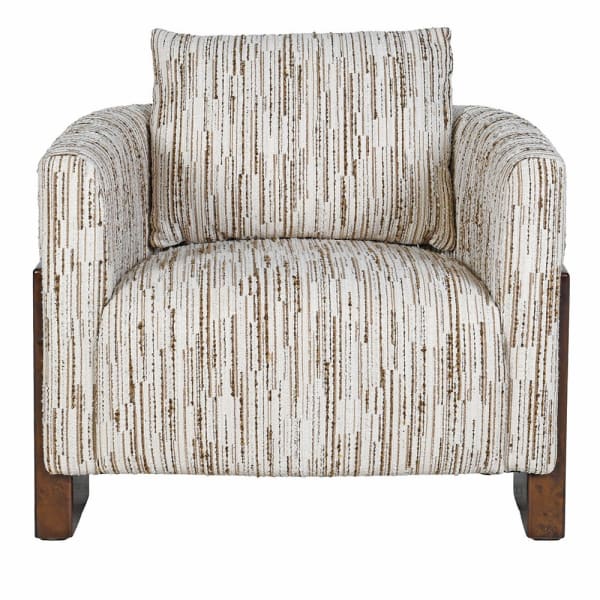 Belgravia cream bouclé armchair with brown textured upholstery
