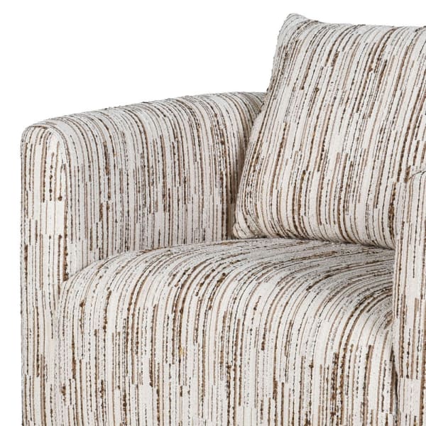 Close-up of Belgravia Armchair cream and brown textured upholstery