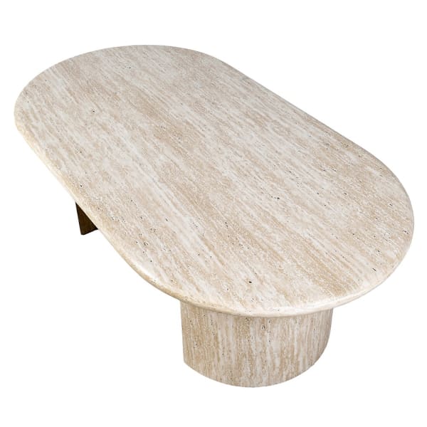 Highgate beige travertine coffee table 130cm
