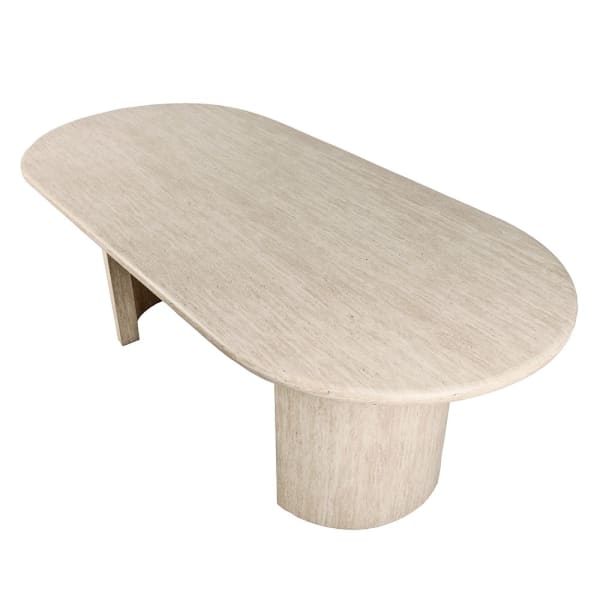 Highgate beige travertine dining table 220cm
