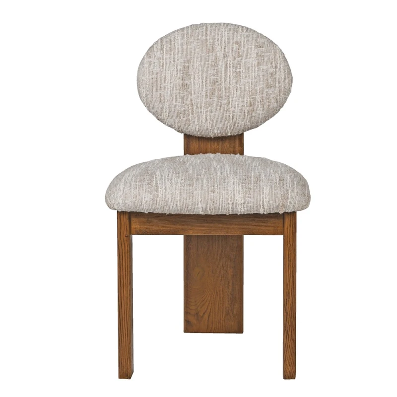 Holland Park Oak Bouclé Dining Chair – front view