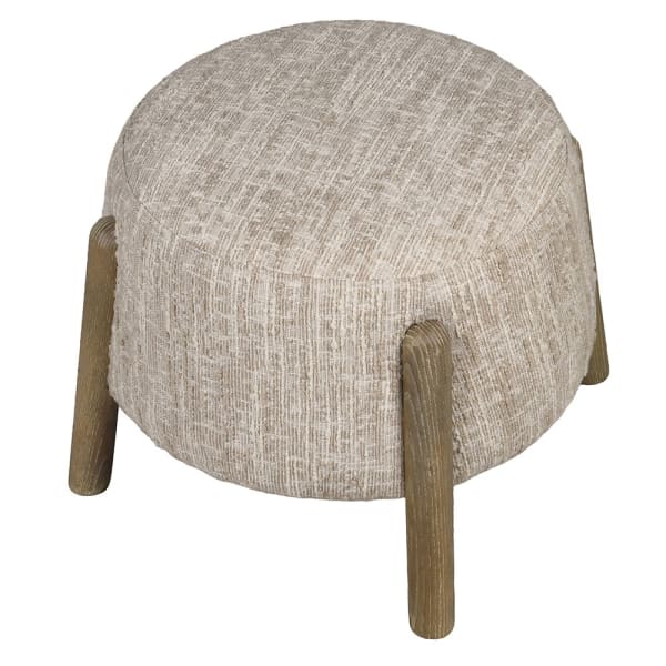 Belsize upholstered footstool 65cm in cream and natural tones