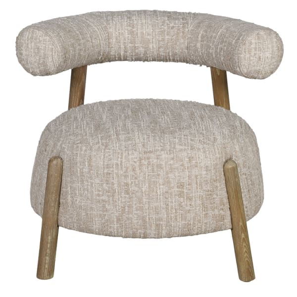 Belsize cream bouclé armchair with exposed oak frame