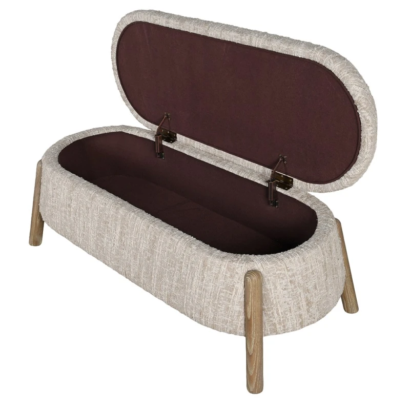 Belsize cream storage bench with open internal compartment