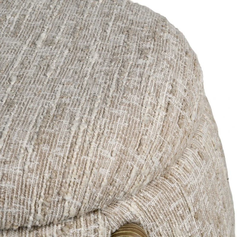 Close-up of Belsize bouclé storage bench textured fabric