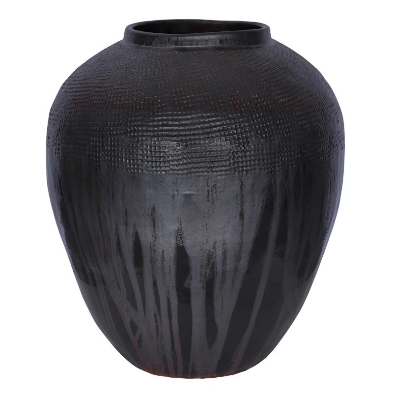St James Black Ceramic Floor Vase 70cm