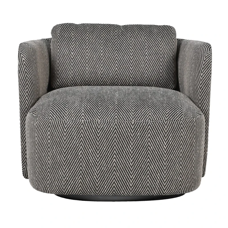Fitzrovia black and white swivel armchair