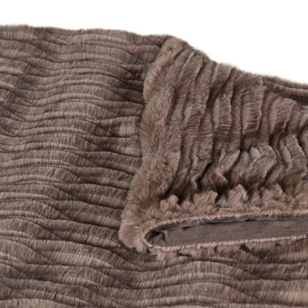 Textured chocolate brown faux fur on Knightsbridge throw – fabric detail