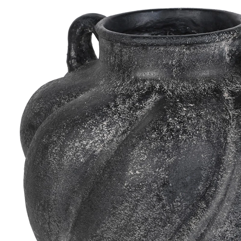 Sculptural black Belgravia vase with twin handles