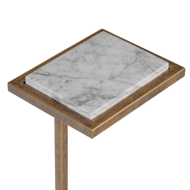 Naturally veined Banswara marble top on Alice Mini side table