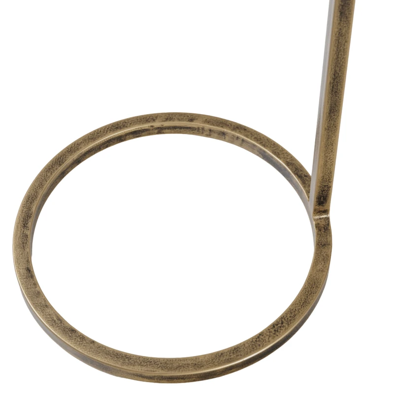 Round open base of Belgrave Glass Side Table in Antique Gold