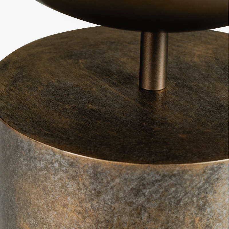 Fluted Champagne Gold finish on Primrose metal pedestal planter