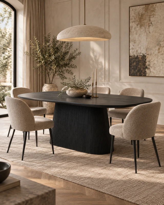 Oval Black Dining Table